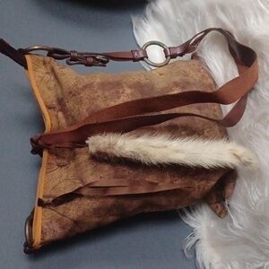 Leather  boho Fina Firenze  crossbody